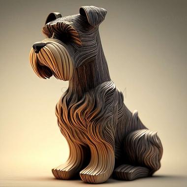 3D model Zwergschnauzer dog (STL)